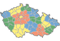 Výběr okresů nebo krajů pomocí mapy